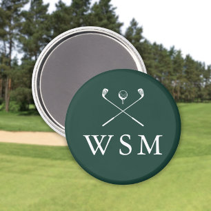 Smaragdgrüne Golfschläger mit individuellem Monogr Magnet