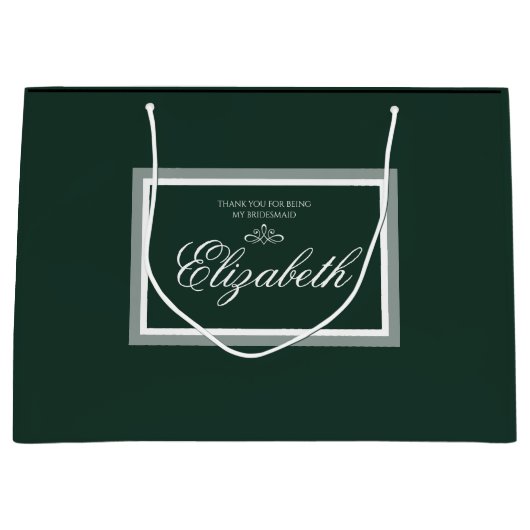 Smaragdgrüne große Geschenktasche Geschenktüte (Vorderseite)