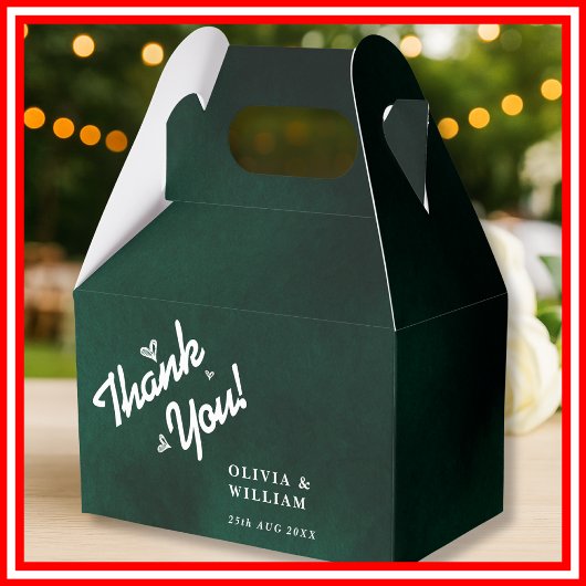 Smaragdgrüne Hochzeit Danke Geschenkschachtel