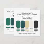 Smaragdgrüne Hochzeit Farbpalette Karte (Vorne/Hinten)