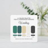 Smaragdgrüne Hochzeit Farbpalette Karte (Stehend Vorderseite)