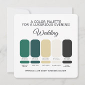 Smaragdgrüne Hochzeit Farbpalette Karte (Rückseite)