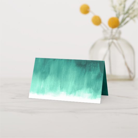 Smaragdgrüne Hochzeit oder Veranstaltungsgast Platzkarte (Rückseite)