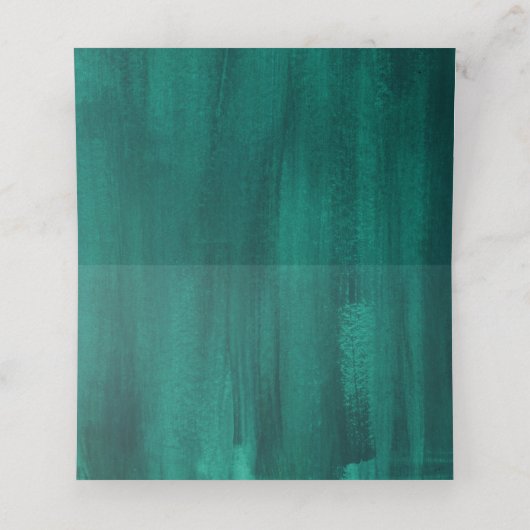 Smaragdgrüne Hochzeit oder Veranstaltungsgast Platzkarte (Innenseite Aufgefaltet)