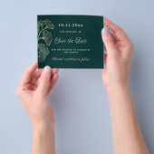 Smaragdgrüne Hochzeit Save-the-Date-Karte Flyer (Gruppe)