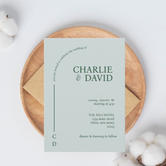 Smaragdgrüne Hochzeitseinladungen Einladung