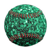 Smaragdgrüne Imitate Glitzer funkeln Monogram-Name Baseball (Rückseite)