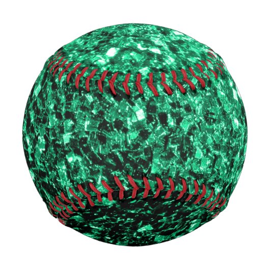 Smaragdgrüne Imitate Glitzer Glitzern Baseball (Vorderseite)
