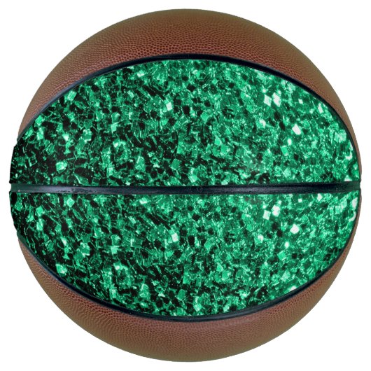 Smaragdgrüne Imitate Glitzer Glitzern Basketball (Vorderseite)