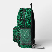 Smaragdgrüne Imitate Glitzer Glitzern Bedruckter Rucksack (Rechts)