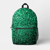 Smaragdgrüne Imitate Glitzer Glitzern Bedruckter Rucksack (Vorderseite)