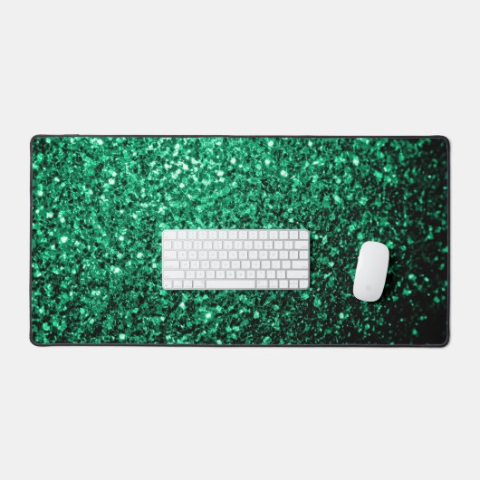 Smaragdgrüne Imitate Glitzer Glitzern Schreibtischunterlage (Tastatur & Maus)