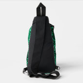 Smaragdgrüne Imitate Glitzern Glitzern Black Monog Crossbody Bag (Rückseite)