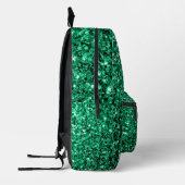 Smaragdgrüne Imitate Glitzern Glitzern Monogram Bedruckter Rucksack (Links)