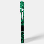 Smaragdgrüne Imitate Glitzern Glitzern Monogram Case-Mate iPhone Hülle (Rückseite / Links)
