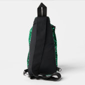 Smaragdgrüne Imitate Glitzern Glitzern Monogram Crossbody Bag (Rückseite)