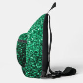 Smaragdgrüne Imitate Glitzern Glitzern Monogram Crossbody Bag (Rechts)