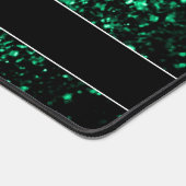 Smaragdgrüne Imitate Glitzern Glitzern Monogram Schreibtischunterlage (Ecke)