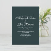 Smaragdgrüne Kalligrafie-Schrift Hochzeit Einladung (Stehend Vorderseite)