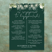 Smaragdgrüne Lichterkette Florale Hochzeitsplanung Poster