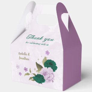 smaragdgrüne lila Blumen Hochzeit  Geschenkschachtel