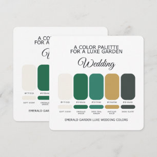 Smaragdgrüne Luxus-Hochzeitsfarbpalette Karte