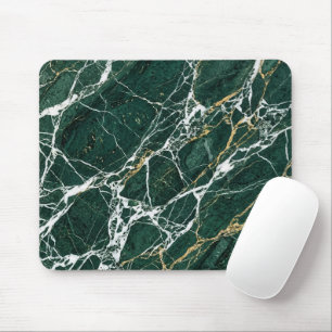 Smaragdgrüne Marmor Elegante Gold-Äderung Schreibt Mousepad