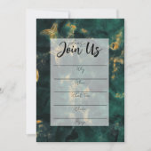 Smaragdgrüne Marmorfüllung in der leeren Einladung (Vorderseite)
