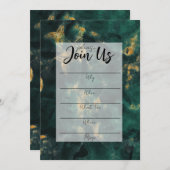 Smaragdgrüne Marmorfüllung in der leeren Einladung (Vorne/Hinten)