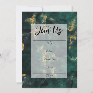 Smaragdgrüne Marmorfüllung in der leeren Einladung