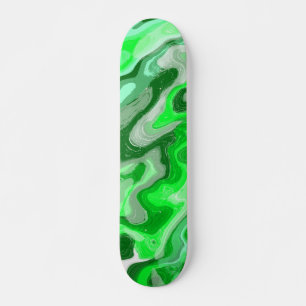 Smaragdgrüne Marmortextur Abstrakte Flüssigfarbe Skateboard
