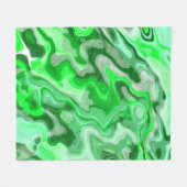 Smaragdgrüne Marmortextur Abstrakte Flüssiglackier Fleecedecke (Vorderseite (Horizontal))
