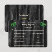 Smaragdgrüne Maskerade Schwarz Damast RSVP