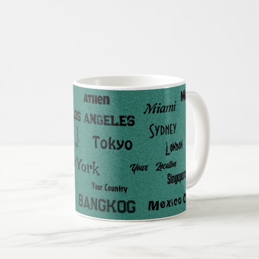 smaragdgrüne Megastadt Kaffeetasse (VorderseiteRechts)