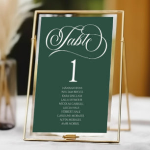 Smaragdgrüne Minimalistische Elegante Klassische H Tischnummer