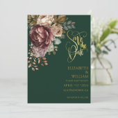 Smaragdgrüne moderne Hochzeit retten das Datum Save The Date (Stehend Vorderseite)