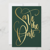 Smaragdgrüne moderne Hochzeit retten das Datum Save The Date (Rückseite)