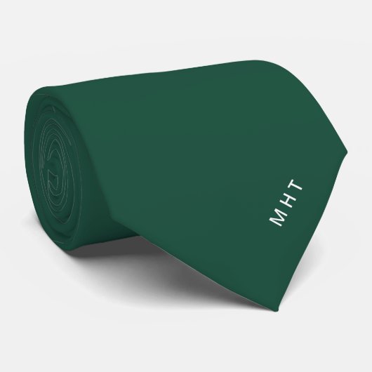 Smaragdgrüne moderne Initialen minimalistisches Mo Krawatte (Gerollt)