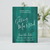 Smaragdgrüne moderne Kunst speichern Datumskarten Save The Date (Stehend Vorderseite)