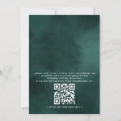 Smaragdgrüne Monogramm Elegante QR-Code-Hochzeit Einladung (Rückseite)