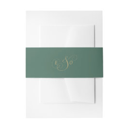 Smaragdgrüne Monogramm-Hochzeit Einladungsbanderole