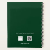 Smaragdgrüne Monogramm-Initialen 2026 Planer (Rückseite)