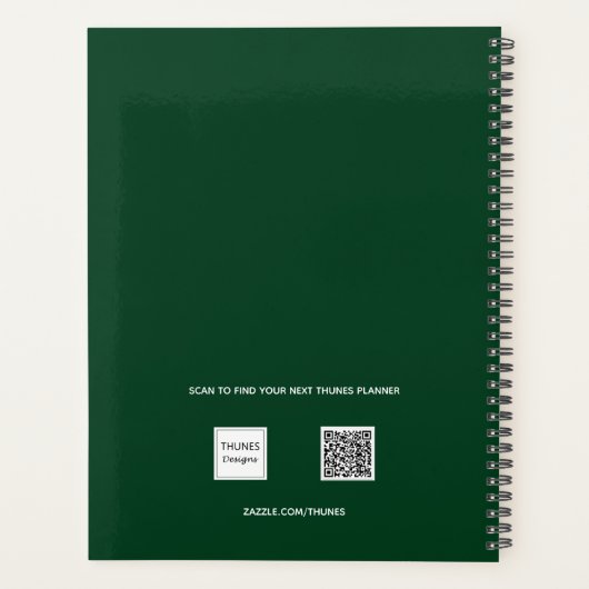 Smaragdgrüne Monogramm-Initialen 2026 Planer (Rückseite)