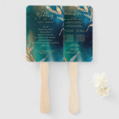 Smaragdgrüne Nebel Galaxie Nachthimmel Goldene Fol Fächer (Vorne und Hinten)