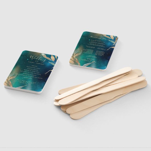 Smaragdgrüne Nebel Galaxie Nachthimmel Goldene Fol Fächer (Non-assembled)