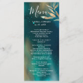 Smaragdgrüne Nebel Galaxie Nachthimmel Goldene Fol Menükarte (Vorderseite)