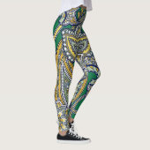 Smaragdgrüne Paisley-Leggings Leggings (Rechts)