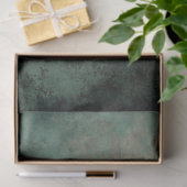 Smaragdgrüne Patina, verwitterte Damast-Textur Seidenpapier (Geschenk)