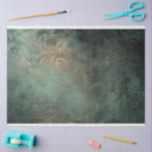 Smaragdgrüne Patina, verwitterte Damast-Textur Seidenpapier (Basteln)