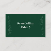 Smaragdgrüne Platzkarten (Rückseite)